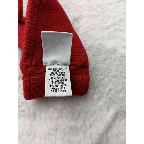 Vintage Armani Exchange Red‎ Off White Headband Winter Knitwear Ear Warmers - Picture 7 of 7